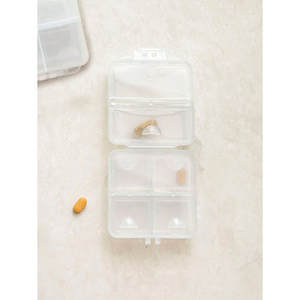 2-Tier Folding <b>Pill</b> <b>Organizer</b> with 6 Compartments for Medicine Bottle Storage - Product Image 1
