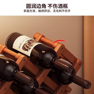 <b>Desktop</b> mini wine rack, foldable <b>shelf</b>, grid rack, wine display rack, new model, no installation required. - Product Image 4