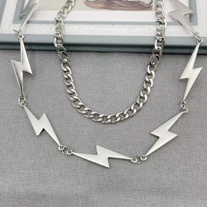 Chaîne de taille Yueli Lightning Bolt Triangle en alliage de zinc, design géométrique multicouche, unisexe, style punk hip-hop, chaîne de corps tendance pour le quotidien - Product Image 4