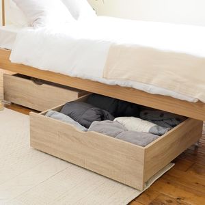 Cajón de almacenamiento debajo de la <span class=keywords><strong>cama</strong></span> de madera, paquete de 2, organizador de almacenamiento de zapatos debajo de la <span class=keywords><strong>cama</strong></span>, cajón <span class=keywords><strong>con</strong></span> <span class=keywords><strong>ruedas</strong></span>, caja de almacenamiento para ropa y zapatos - Product Image 1