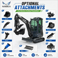 Mini-excavatrice NIMBUS CE EPA EuroV ISO Certifications, personnalisation complète de la machine et configuration optionnelle