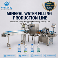 Ligne de remplissage, bouchage et étiquetage automatique d'eau minérale Orshang en promotion – Alimentateur de bouchons automatique, servomoteur, remplisseur de bouteilles haute précision