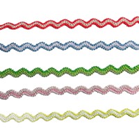 Ruban Ric Rac Coloré, Ruban en Dentelle Zig Zag, Garniture Ric Rac avec Bandes de Couleurs, Ruban Zig Zag pour Robe, Sac