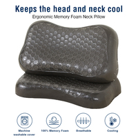 SUPER Neuheit: Schwarzes Kühlendes Gel-Memory-Foam-Konturkissen mit Wabenförmigem PE-Kühlfaser-Kissenbezug, Sommer-Nackenkissen