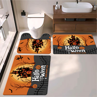 Tapis et paillasson de salle de bain à thème festif – Doux, absorbant, antidérapant – Décoration de Noël/Halloween – Parfait pour une utilisation festive à la maison