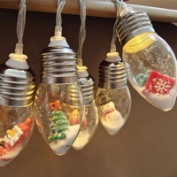 Guirnalda de Luces Decorativas Navideñas Vintage de 6.6 Pies, 10 Bombillas LED con Diseño de Bola de Nieve, Adornos para Decoración Navideña de Interiores