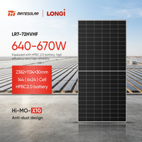 Panneaux solaires monocristallins LONGi Hi-MO X10 LR7-72HVHF à verre simple, haute efficacité 640W/645W/650W/655W/660W/665W/670W, certifiés CE TUV IEC