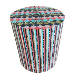 Tabouret à incrustation d'os en MDF, vente en gros, incrustation d'os moderne de bonne qualité, tabouret rond avec support en bois pour décoration de chambre à coucher - Product Image 4