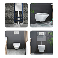 Toilette à double chasse d'eau encadrée en métal avec réservoir de réservoir dissimulé alliant style et fonctionnalité