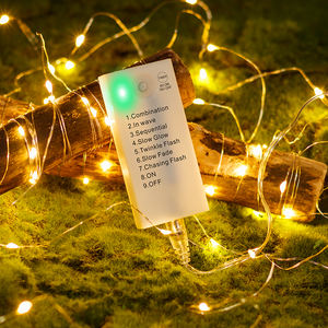 Oplaadbare Kerstverlichting, Twinkelampen Op Batterijen, Mini Indoor Led-Lichtslingers Met <span class=keywords><strong>Timer</strong></span> Voor Wijnstok - Product Image 2