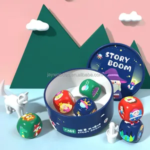 Montessori dadu cerita kayu mainan pendidikan anak-anak untuk Permainan Otak Kanan & permainan papan latihan berpikir logis
