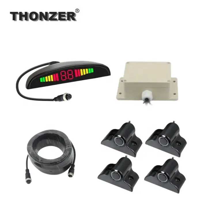 Vrachtwagen Parkeersensor Systeem Kit Zoemer Alarm Metalen Bumper Assist Systeem 24V Reverse Truck Voor En Achter Parkeersensoren