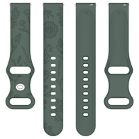 Nouveau bracelet en silicone respirant et doux avec motif floral gravé au laser pour Garmin 18/20/22 mm et pour GT6/5/4