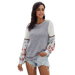 Las mujeres <span class=keywords><strong>bordado</strong></span> Floral linterna de manga larga <span class=keywords><strong>jersey</strong></span> de cuello suéter de punto - Product Image 1