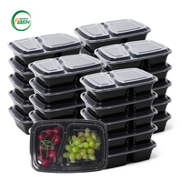 Hoge kwaliteit PP plastic takeaway containers met 2 compartimenten, duurzaam voor herhaaldelijk gebruik in cateringdiensten