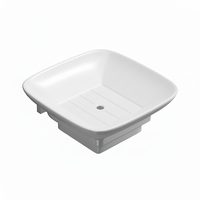 Bac de lavage carré en mélamine, cuve de remplacement pour évier, plateau de lavage profond avec trou de vidange, durable, blanc, pour cuisine et buanderie