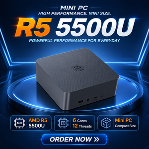 Mini PC Beelink EQR5 con <span class=keywords><strong>AMD</strong></span> <span class=keywords><strong>Ryzen</strong></span> 5 <span class=keywords><strong>5500U</strong></span>, 16GB DDR4, 480GB SSD, Windows 11 y Ubuntu, Mini Ordenador de Escritorio para Oficina en Casa - Product Image 1