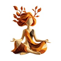 Figurine Femme Méditative Bohème Automne, Sculpture Dame Yoga avec Feuille d'Automne et Bois de Cerf, Décoration de Table en Résine, Décoration Spirituelle pour Bureau et Maison