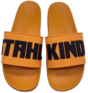 2023 New Designer <strong>Orange</strong> Rubber Sandals Custom Summer <strong>Slides</strong> with Printed Logo for Unisex Fashionable Private Label Slippers Men - Product Image 2