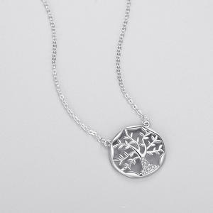 Collier pendentif feuille d'arbre de vie en argent sterling S925, version cuivre personnalisable, inspiré de la nature, cadeau pour elle - Product Image 4