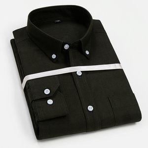 <span class=keywords><strong>Oxford</strong></span> Hombres Estilo coreano Manga larga 100% Algodón Transpirable Absorbe la humedad Acabado lavado Alta calidad Blanco Formal Business - Product Image 4
