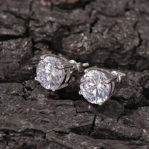 Hip Hop AAA CZ Screw <strong>Back</strong> <strong>Earrings</strong> 8mm Cubic Zirconia Stud <strong>Earring</strong> Fashion Men Women 925 Silver <strong>Earrings</strong> Jewelries - Product Image 4