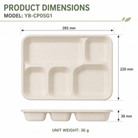 Assiette jetable durable en bagasse pour la restauration, les plats à emporter et les repas quotidiens
