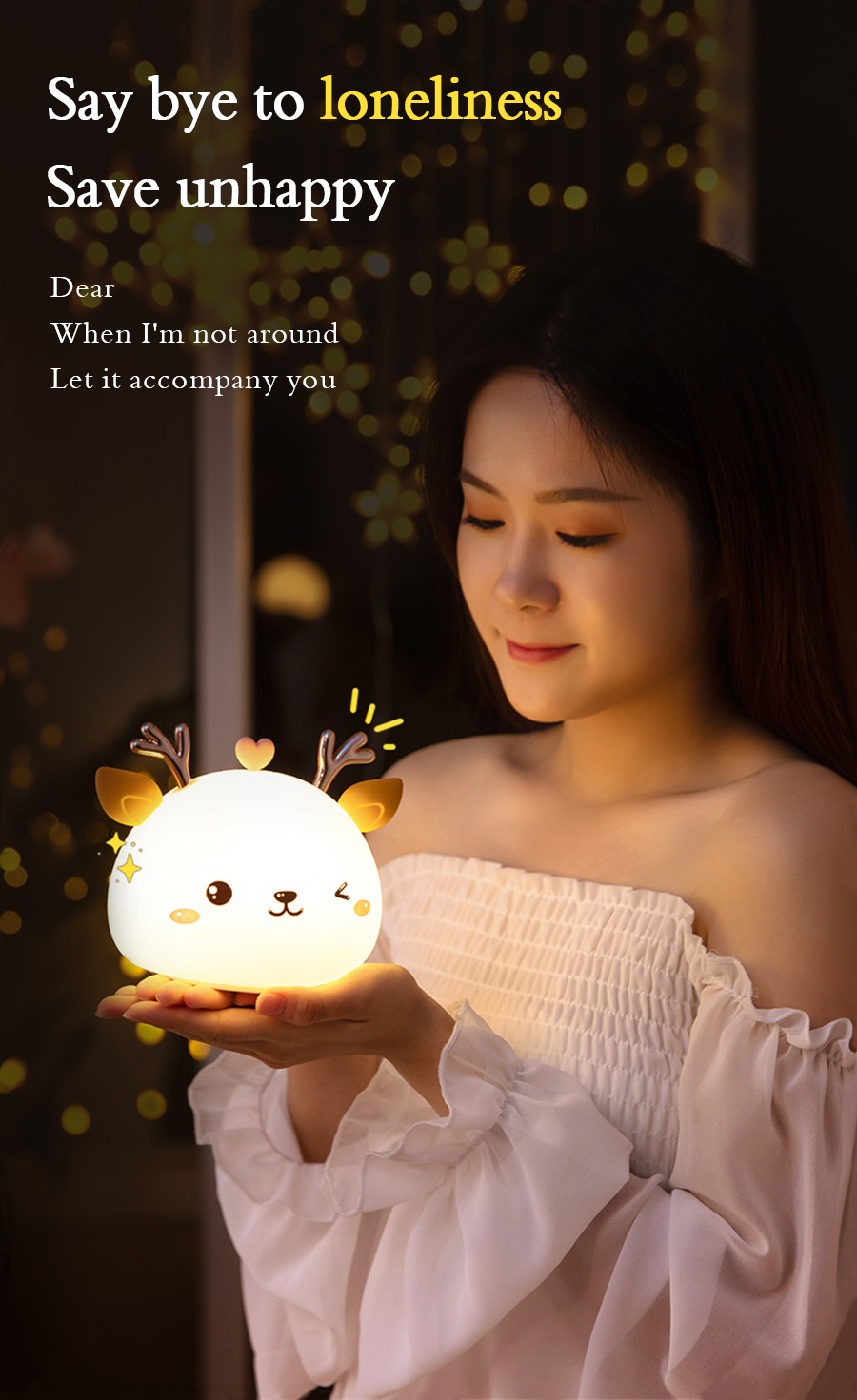 USB rechargeable cat silicone night light touch sensor LED lamp of bedroom the head of a bed with remote control children gifts
