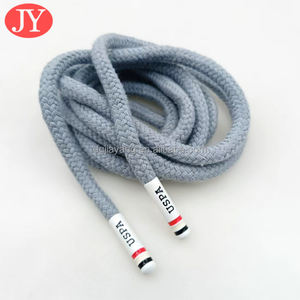 Lacet de chaussure en coton de longueur personnalisée lacets de corde ronde avec aglet pour vêtement - Product Image 5