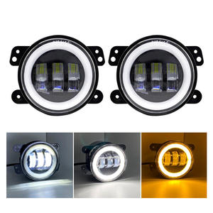 12v 24v Blanc Ambre <span class=keywords><strong>Petit</strong></span> <span class=keywords><strong>Phare</strong></span> De Brouillard Angel Eye 4 Pouces <span class=keywords><strong>Rond</strong></span> Led Moto Phares pour jeep wrangler - Product Image 3