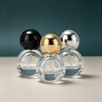 Flacon de parfum vide en verre rond de 15 ml avec col serti, pour vaporisateur, emballage cosmétique, logo personnalisé, vente en gros