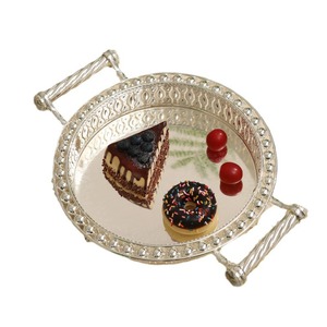 Bandeja de fruta redonda de lujo europea con asa Exhibición de fruta elegante y almacenamiento de alimentos para fiestas para decoración del hogar - Product Image 1