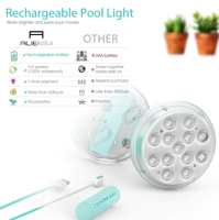 IP68 Wasserdichter Kunststoff Unterwasser teich & Badewanne Magnetische RGB wiederauf ladbare LED-Tauch-LED-Pool leuchte mit Fern batterie