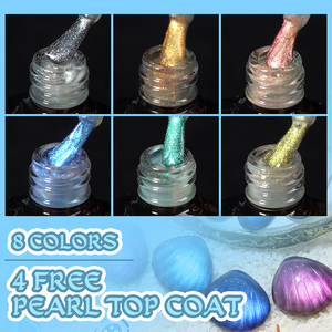 4 Vernis de Finition Effet Nacre Gratuits en Gros OEM ODM, Gel Coque de Nacre, Gel Nail Art, Vernis Gel, <span class=keywords><strong>Top</strong></span> <span class=keywords><strong>Coat</strong></span> Bleu, Sans HEMA, Vente Directe Usine - Product Image 4