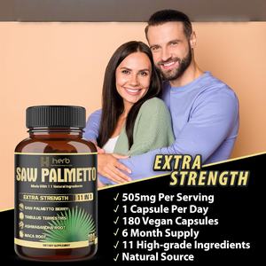 Cápsulas de Extracto de Saw Palmetto, Suplementos Herbales Orgánicos con Fórmula Sin Gluten y Sin OMG para Adultos, Marca Privada ODM/OEM - Product Image 4