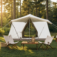 Grande tente de camping gonflable double couche de haute qualité, 4 saisons, imperméable, en coton, avec structure en acier, installation automatique, protection UV