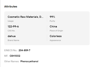 99% High Purity <b>Phenoxyethanol</b> <b>2</b>-<b>Phenoxyethanol</b> Low Odor Solvent Preservative For Medical Personal Care Use - Product Image 6