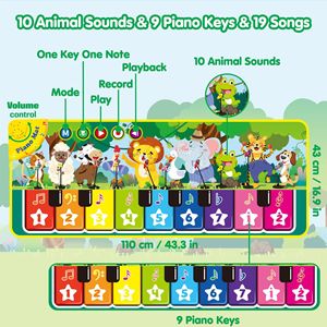 Tappetino Musicale per Bambini con Tastiera Piano, Tappeto da Ballo, Coperta con Animali, Tappetino Interattivo - Product Image 2