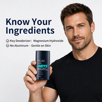 Déodorant corporel pour homme OEM, à base de magnésium, sans aluminium, sans parabène, contrôle des odeurs, stick déodorant corporel pour homme