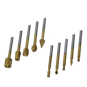 TZT 10 pièces 1/8 HSS routage routeur forets ensemble <span class=keywords><strong>Dremel</strong></span> carbure fraises rotatives outils <span class=keywords><strong>bois</strong></span> pierre métal racine sculpture fraise - Product Image 5
