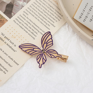Korean Sweet Alloy Side Clip Hairpins Butterfly Duckbill <b>Hair</b> Accessories for Girls Wholesale - Product Image 4