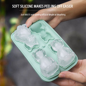 Bac à glaçons en silicone de qualité alimentaire en forme de chat, 50 ml, couleur personnalisable, idéal pour la crème glacée maison – Vente chaude, écologique - Product Image 4