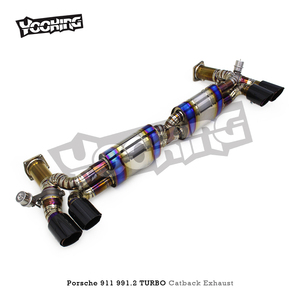 Sistema de Escape Completo OEM Catback Downpipe para 991.2 S 2016-2018, de Titanio con Puntas de Fibra de Carbono - Product Image 2