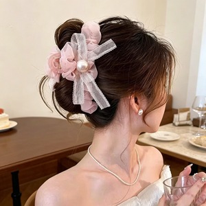 Acrylic <b>bow</b> hair <b>clip</b> 2025 new style hair <b>clip</b> head accessory back of head updo hair accessory shark <b>clip</b> high-end women's - Product Image 1
