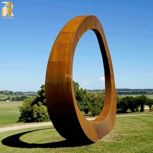 Phổ biến ngoài trời Vườn trang trí nội thất gỉ kim loại corten thép vòng điêu khắc - Product Image 1