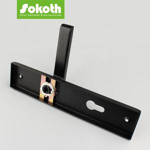 インドネシア建築ドアハードウェアコンプリートセット黒85mm黒鉄板アルミドアハンドルインテリアドア用 - Product Image 4