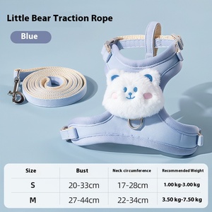 Set tali dan kekang kucing antibocor, tali pengaman anak kucing dapat diatur dengan strip reflektif - Product Image 6