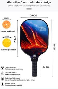 Paleta de Pickleball de Fibra de Vidrio con Logotipo Personalizado y Superficie de Fibra de Carbono, Juego de 2 Raquetas, 4 Pelotas, 1 Bolsa - Product Image 5
