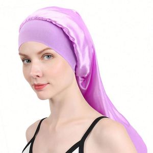 Bonnet de nuit en satin extra long pour tresses, bonnets souples pour femmes, dreadlocks, cheveux bouclés, doux - Product Image 2