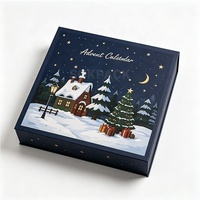 Calendario dell'Avvento Natalizio Personalizzato 25 Giorni, Scatola Regalo Magnetica con Coperchio Ribaltabile per Biscotti e Cioccolatini, in Cartone Rigido Riciclato